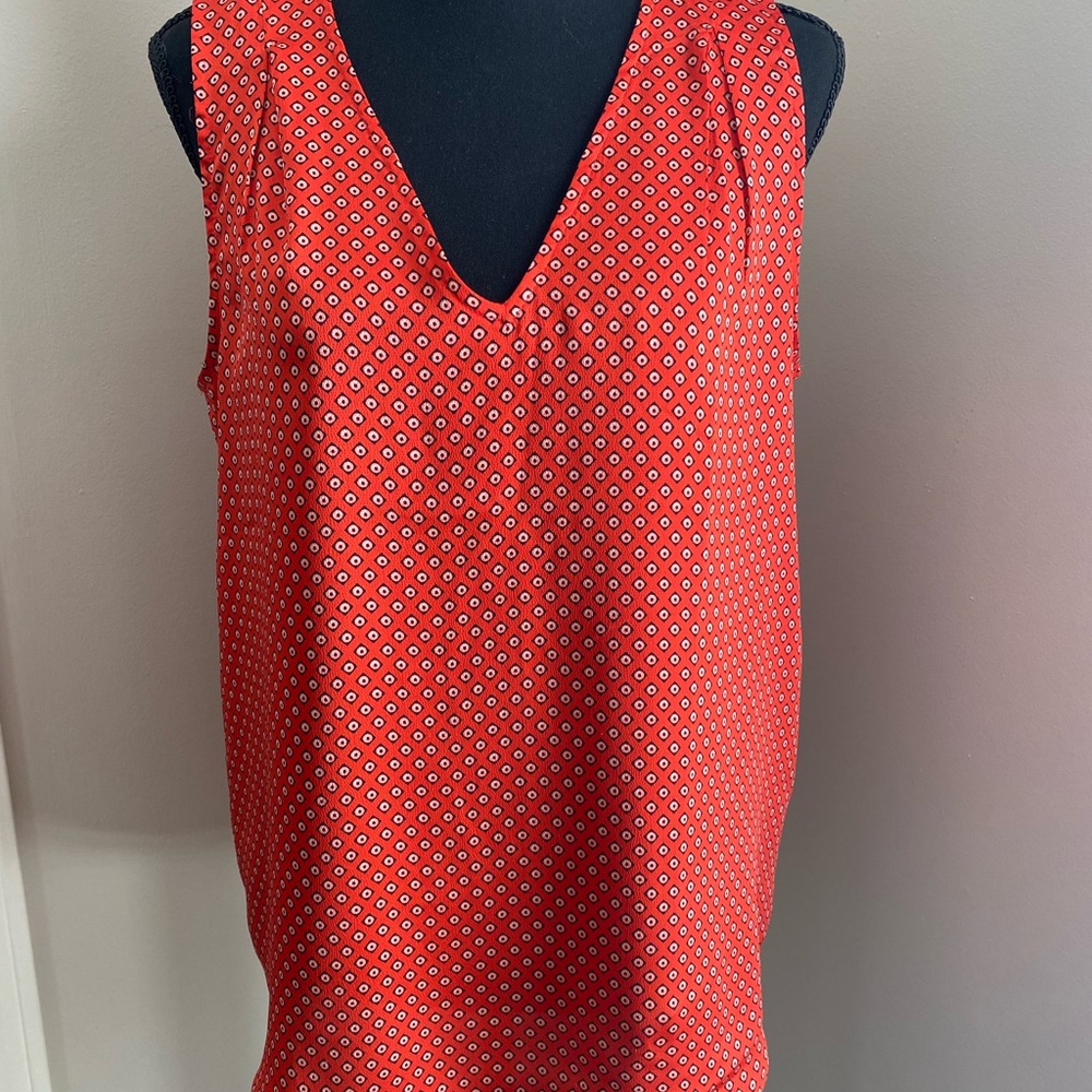 Beautiful orange and blue Sleeveless Blouse/ shell, Banana Republic